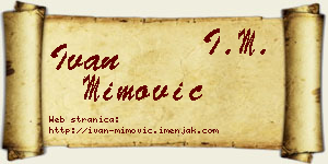 Ivan Mimović vizit kartica